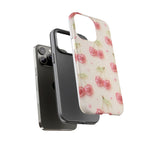Pink Cherry Pattern Phone Case | Cute Retro Fruit Design
