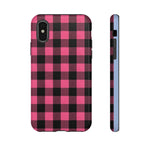 Pink Black Buffalo Plaid Phone Case