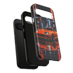 Orange Supra Phone Case, Neon City Night JDM Sports Car Tough Cover