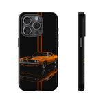Orange Cuda Phone Case, Muscle Car Stripe Studio Cover, Gift