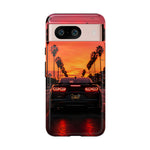 Black Camaro ZL1 Sunset Tough Phone Case - Palm Silhouette