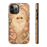 Persian Cat Floral Art Nouveau Tough Phone Case