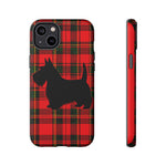 Scottish Terrier Silhouette Plaid Art Tough Phone Case