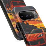 Orange C8 Z06 Flat Plane V8 Speed Art Tough Phone Case