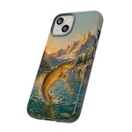 Leaping Golden Trout Lake Scene phone case | Tough Cover