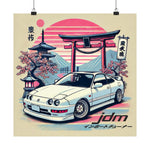 Integra DC2 Poster JDM Drift Car Japanese Rising Sun Cherry Blossom Art