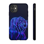 Neon Blue Tiger phone case | tough protective cover