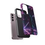 Neon Samurai Katana Rain Vaporwave Art Tough Phone Case