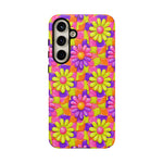 Trippy Daisy Retro Floral Pattern phone case | Tough Cases