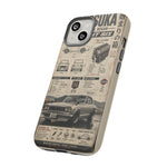 Silver Hakosuka Phone Case, Vintage JDM Infographic Cover