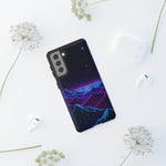 Retro Neon Mountains Phone Case | Vaporwave Galaxy Landscape