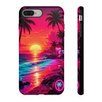 Neon Sunset Beach Radiant Vaporwave Phone Case – Tropical Aesthetic