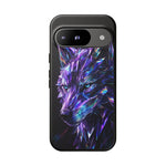 Holographic Wolf Phone Case, Fractured Prism Iridescent Cover