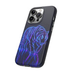 Neon Blue Tiger phone case | tough protective cover