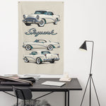 1954 Skylark Cream Teal Banner 34x56 Garage Man Cave Wall Decor Gift