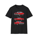 Red 1965 GTO Car Illustration T-Shirt | Classic Muscle Car Trio Tee