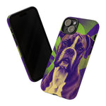 Boxer Halftone Portrait Tough Phone Case - Green and Violet