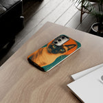 Siamese Cat Retro Halftone Portrait Case - Orange Teal Print
