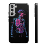 Neon Anatomical Skeleton Phone Case | Internal Displacement Art