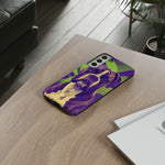 Boxer Halftone Portrait Tough Phone Case - Green and Violet