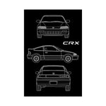 CRX Blueprint Poster JDM Classic Import Tuner Wall Art Garage Decor Gift