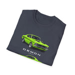 1971 Demon Green Classic Muscle Car T-Shirt | Vintage Coupe Illustration