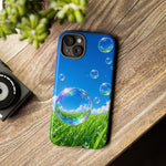 Bubbles Over Grass phone case | Tough Cover