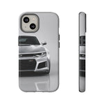 Silver Camaro Phone Case, ZL1 American Muscle Car Tough Cover for Men Gift