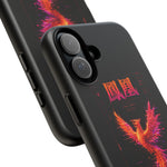 Glitch Phoenix Rising Art Tough Phone Case - Orange Pink Neon