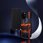 Orange Supra Phone Case, Neon City Night JDM Sports Car Tough Cover