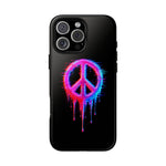 Glitch Peace Sign Phone Case, RGB Melt Digital Art Tough Cover, Gift