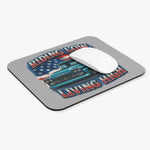 Riding Low Living High Mouse Pad Classic Chevy Truck American Flag Desk Mat
