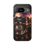 Chrome Skull Sunset Reflection Phone Case Tough Cover Gift