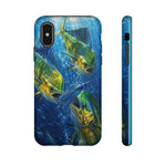 Mahi Mahi School Phone Case, Dorado Fish Frenzy Cover for Anglers