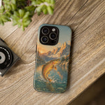 Leaping Golden Trout Lake Scene phone case | Tough Cover