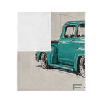 Teal Vintage 1956 F100 Truck Blanket | Microfiber Velveteen Throw