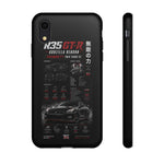 R35 GTR Infographic Phone Case, Black Spec Sheet Tough Cover