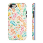 Watercolor Flip Flops pattern Tough Case | Beach Shells Phone Cover