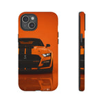 Orange Mustang Art Phone Case, GT500 American Muscle Car Tough Cover for Male