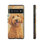 Goldendoodle Fluffy Curls Portrait Art Tough Phone Case