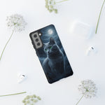 Russian Blue Cat Silver Moonlight Art Tough Phone Case