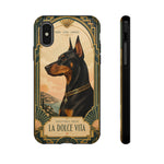 Doberman Art Deco 'La Dolce Vita' Phone Case | Vintage Dog Design