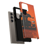 Orange Mustang Art Phone Case, GT500 American Muscle Car Tough Cover for Male