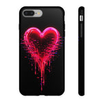Melting Glitch Heart Neon Phone Case