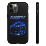 Blue Stingray Sports Car phone case | Neon C8 phone case