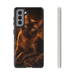Burmese Golden Sable Portrait Art Tough Phone Case
