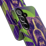 Boxer Halftone Portrait Tough Phone Case - Green and Violet