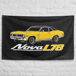 1969 1970 Nova SS 396 L78 Wall Flag Banner 34x56 Muscle Car Garage Decor