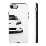 White C6 Z06 Front View tough phone case for Sports Car Drivers