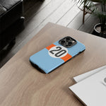 Copy of Blue Orange Number 20 Retro Racing Stripe Tough Phone Case Cover